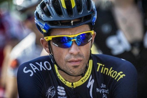 Alberto Contador is pictured at the Tour of Oman on February 13, 2013