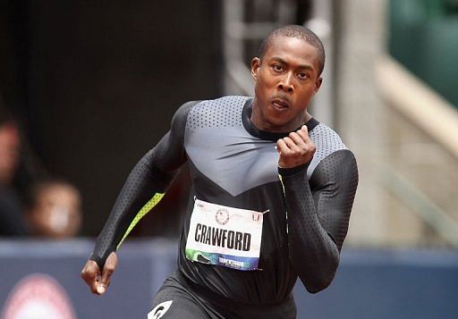Shawn Crawford at the US Olympic track &amp; field team trials on June 29, 2012, in Eugene, Oregon