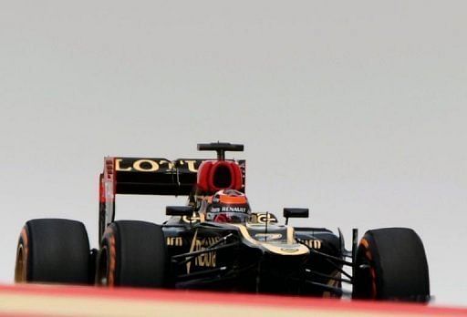 Lotus&#039; Kimi Raikkonen during the second practice session at the Bahrain International Circuit, on April 19, 2013