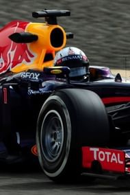 Red Bull's Sebastian Vettel during the second practice session at the Bahrain International Circuit on April 19, 2013