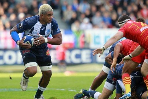 Lock Iosefa Tekori plays for Castres during a French Top 14 rugby union match on November 1, 2012 in Castres