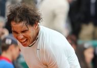 Rafael Nadal celebrates after beating Jo-Wilfried Tsonga at the Monte-Carlo Masters, on April 20, 2013, in Monaco