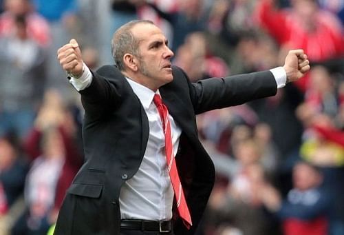 Sunderland's manager Paolo Di Canio celebrates a goal at The Stadium of Light in Sunderland, April 20, 2013 Sunderland's manager Paolo Di Canio celebrates a goal at The Stadium of Light in Sunderland, April 20, 2013