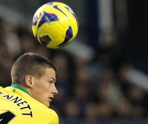 Norwich City's Ryan Bennett in action at the Goodison Park stadium in Liverpool, north west England on November 24, 2012 Norwich City's Ryan Bennett in action at the Goodison Park stadium in Liverpool, north west England on November 24, 2012