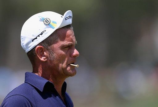 Jesper Parnevik of Sweden during the second round of the RBC Heritage at Harbour Town Golf Links on April 19, 2013