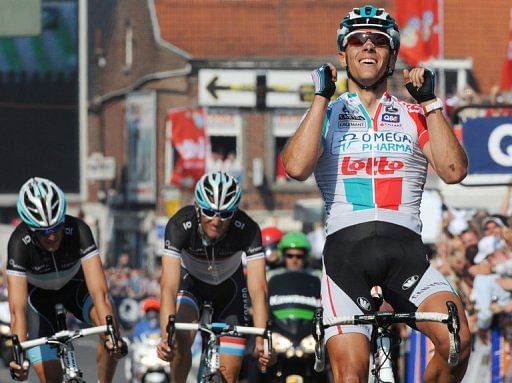 Philippe Gilbert wins the 97th edition of the Liege-Bastogne-Liege classic on April 24, 2011