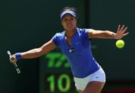 Li Na of China during her match against Serena Williams at the Miami Masters on March 26, 2013