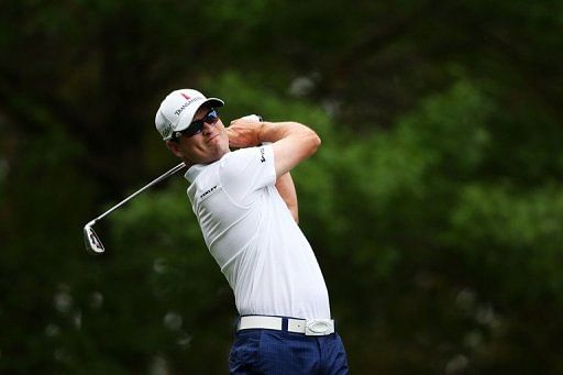 American Zach Johnson is pictured during the Masters tournament in Augusta, Georgia on April 14, 2013