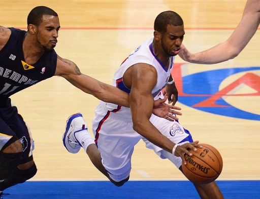 Chris Paul of the Los Angeles Clippers in action against the Memphis Grizzlies on April 22, 2013