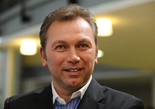 Johan Bruyneel, former Lance Armstrong team manager, is pictured in Bereldange, Luxembourg on February 16, 2012