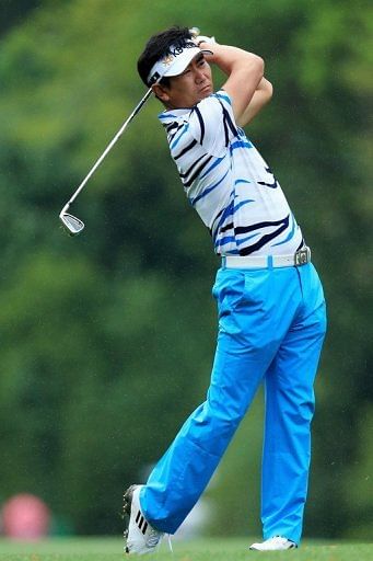 South Korea&#039;s Y.E. Yang is pictured during the Masters tournament in Augusta, Georgia on April 12, 2013