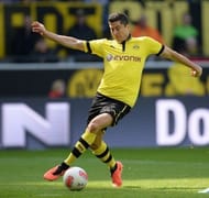 Dortmund striker Robert Lewandowski pictured during a Bundesliga match in Dortmund on April 20, 2013