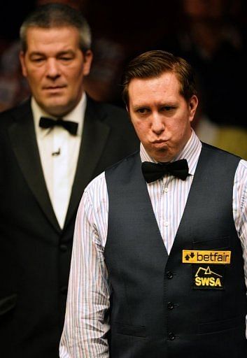 Dominic Dale during his match against Judd Trump at The Crucible in Sheffield, England, on April 24, 2013