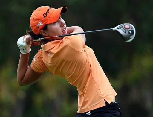 Carlota Ciganda of Spain hits a shot during the second round of the North Texas LGPA Shootout on April 26, 2013