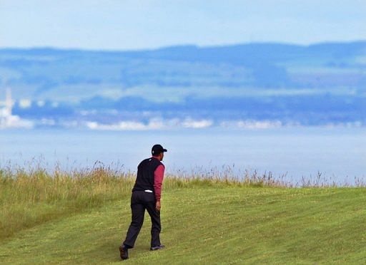 Tiger Woods during the fourth round at the 131st Open Championship at Muirfield, Scotland on July 21, 2002