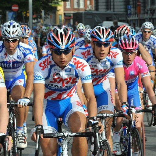 Chinese racer Cheng Ji rides during the 94th Liege-Bastogne-Liege cycling race between Liege and Ans on April 27, 2008