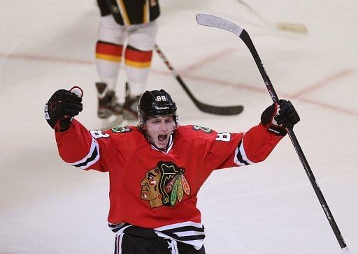 Download Chicago Blackhawks Star, Patrick Kane, Celebrates on Ice
