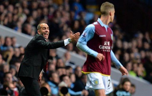 Sunderland boss Paolo Di Canio shouts at his players during 6-1 loss at Aston Villa on April 29, 2013