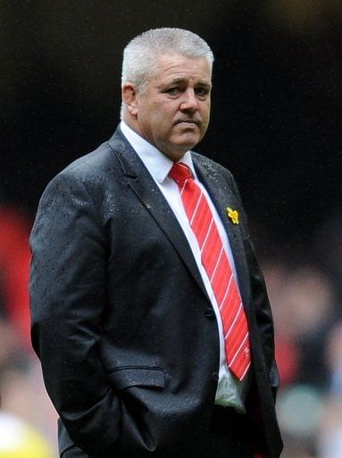 Wales coach Warren Gatland walks on the pitch before his side&#039;s Six Nations match against France on March 17, 2012