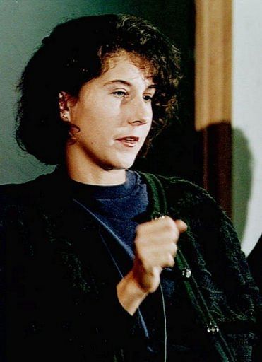 Monica Seles describes the knife attack during a press conference in the US town of Vail, on May 5, 1993