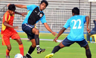 Sandesh Jhingan (No.5 in Blue)