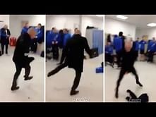 Video: Zaha swears while Ian Holloway shakes his leg on camera