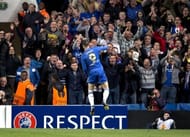 Chelsea's striker Fernando Torres celebrates after scoring at Stamford Bridge in London on May 2, 2013