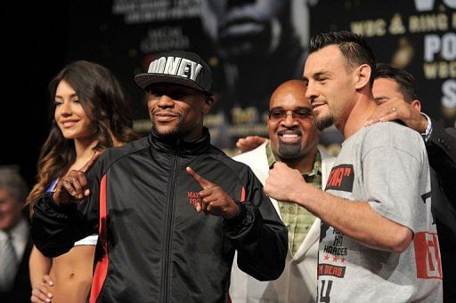 Floyd Mayweather and Robert Guerrero on May 1, 2013 in Las Vegas