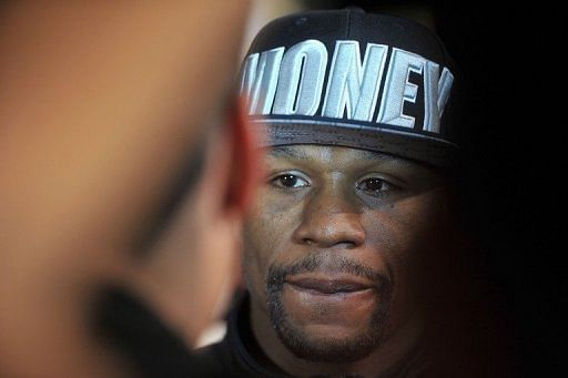 Floyd Mayweather speaks to the media on May 1, 2013 in Las Vegas