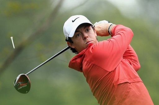 Rory McIlroy hits a tee shot during the first round of the Wells Fargo Championship on May 2, 2013