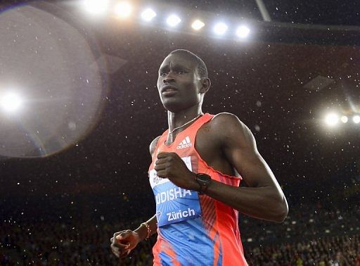 Kenyan star David Rudisha runs on August 30, 2012 in Zurich