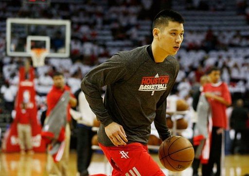 Jeremy Lin of the Houston Rockets in action on April 27, 2013 in Houston, Texas