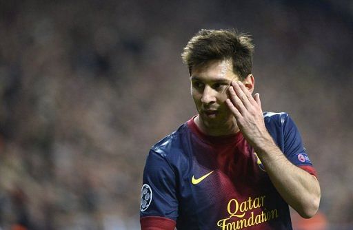 Barcelona&#039;s Argentinian forward Lionel Messi on April 23, 2013 in Munich, southern Germany