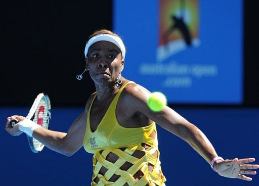 Venus Williams of the US during the Australian Open tennis tournament in Melbourne on January 19, 2011