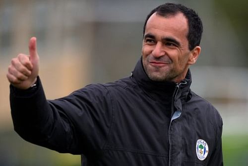 Wigan Athletic's manager Roberto Martinez arrives to take part in a training session on May 10, 2013 Wigan Athletic's manager Roberto Martinez arrives to take part in a training session on May 10, 2013