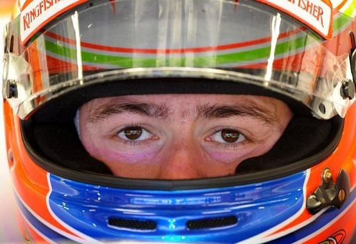 Force India&#039;s Scottish driver Paul di Resta in Montmelo on May 10, 2013 ahead of the Spanish Formula One Grand Prix