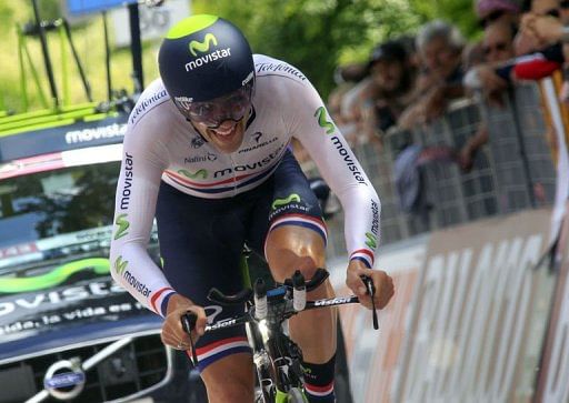 British Alex Dowsett rides to win the eighth stage of the 96th Giro d&#039;Italia on May 11, 2013 in Saltara, Italy