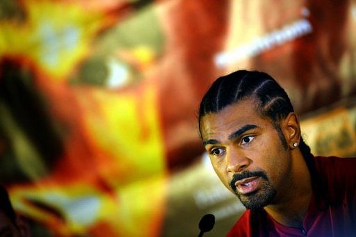 David Haye speaks during a press conference in Manchester, England, on May 1, 2013