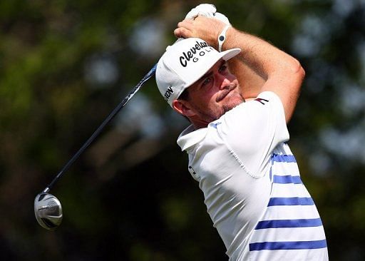 Keegan Bradley hits a shot during the 2nd round of the 2013 HP Byron Nelson Championship, in Irving, on May 17, 2013