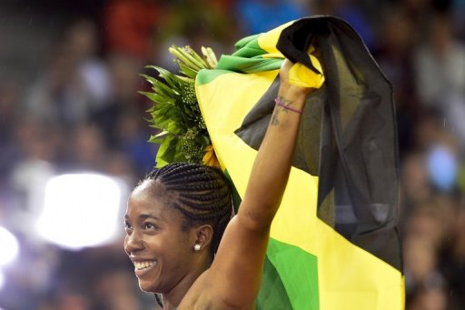 Jamaica&#039;s Shelly-Ann Fraser-Pryce celebrates after winning the Women&#039;s 100m, August 30, 2012 in Zurich