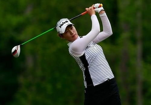 Chella Choi of South Korea hits her tee shot on the fourth hole on May 18, 2013 in Mobile, Alabama