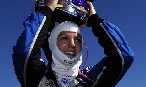 Katherine Legge of England is seen at the Auto Club Speedway on September 14, 2012 in Fontana, California