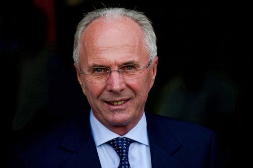 Former England manager Sven-Goran Eriksson arrives at the National Stadium in Bangkok on September 3, 2012