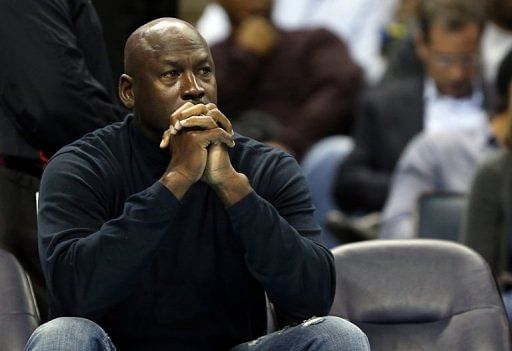 Michael Jordan, owner of the Charlotte Bobcats watches during their game against the Indiana Pacers on January 15, 2013