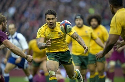 Wallaby winger Digby Ioane is pictured during a rugby union test match in England on November 17, 2012