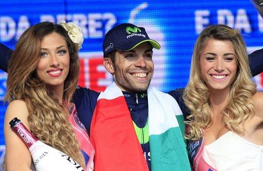 Giovanni Visconti of Italy celebrates on the podium on May 22, 2013 in Vicenza