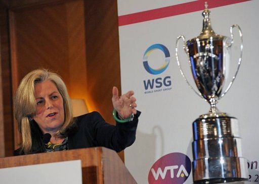 Stacey Allaster, Chairman and CEO of WTA, pictured in Singapore, on May 8, 2013