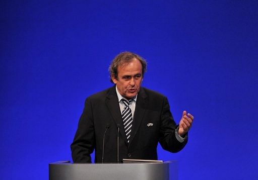 UEFA chief Michel Platini speaks during a meeting of the UEFA congress in London, on May 24, 2013