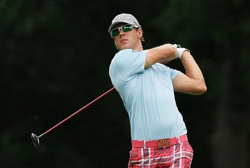 Graham DeLaet of Canada hits his tee shot on the 12th hole at Colonial on May 23, 2013 in Fort Worth, Texas