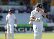 England's Nick Compton walks back to the pavilion during the Test match against New Zealand in Leeds on May 25, 2013